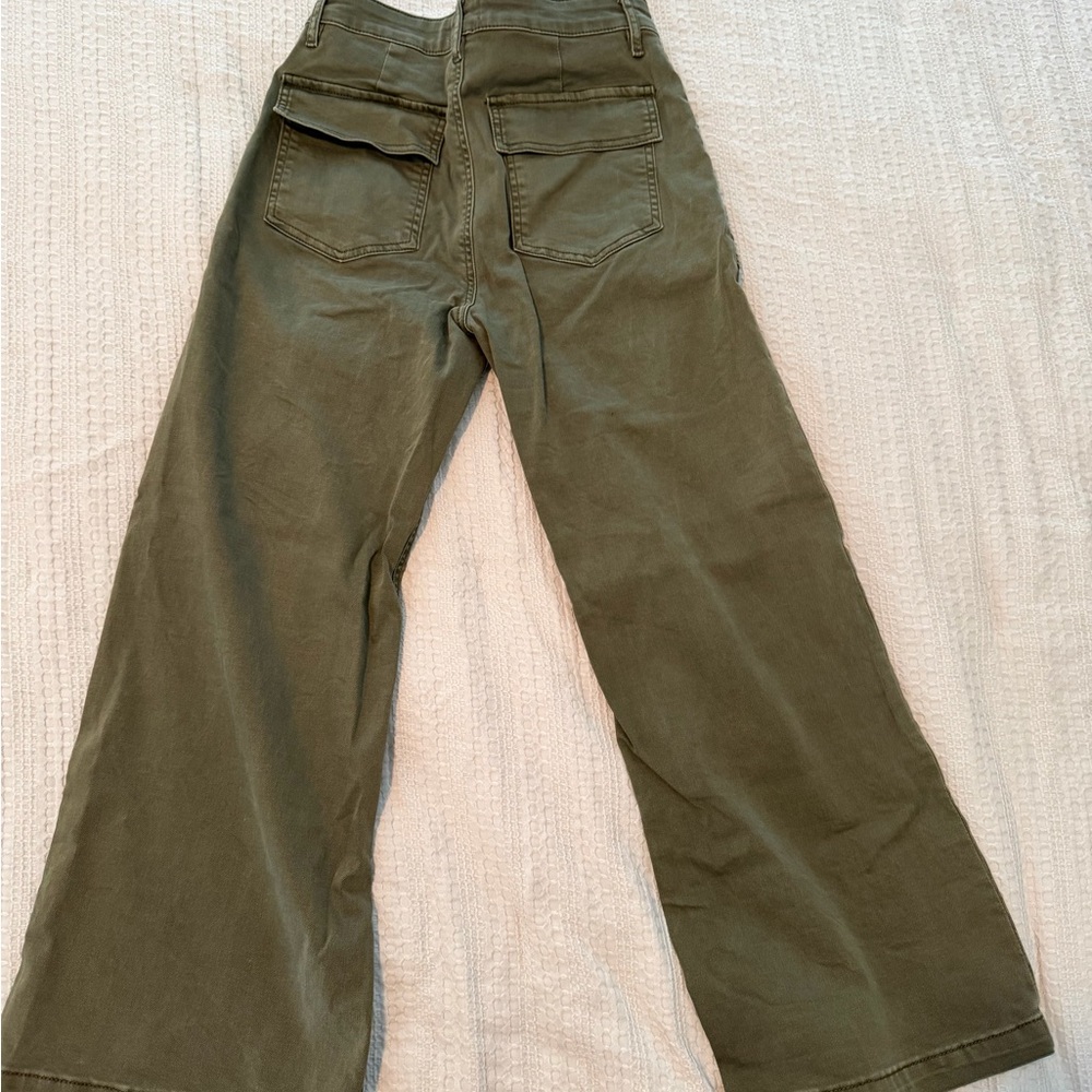 Kut from the Kloth Olive Green Wide Leg Jeans - Picture 2 of 3
